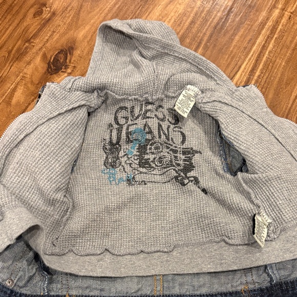 Puma Kids Navy and White Jogger Set with Guess Jean Jacket - Picture 3 of 11